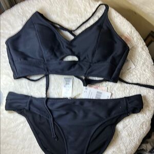Jessica Simpson Black Bikini Set